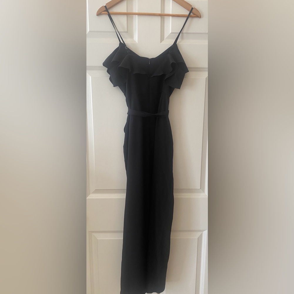 Banana Republic Ruffle V-Neck Jumpsuit Romper Size 4P NWT BLK Classic Minimalist - Picture 7 of 12